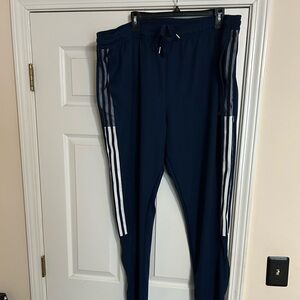Adidas Dark Blue Joggers with White Stripes